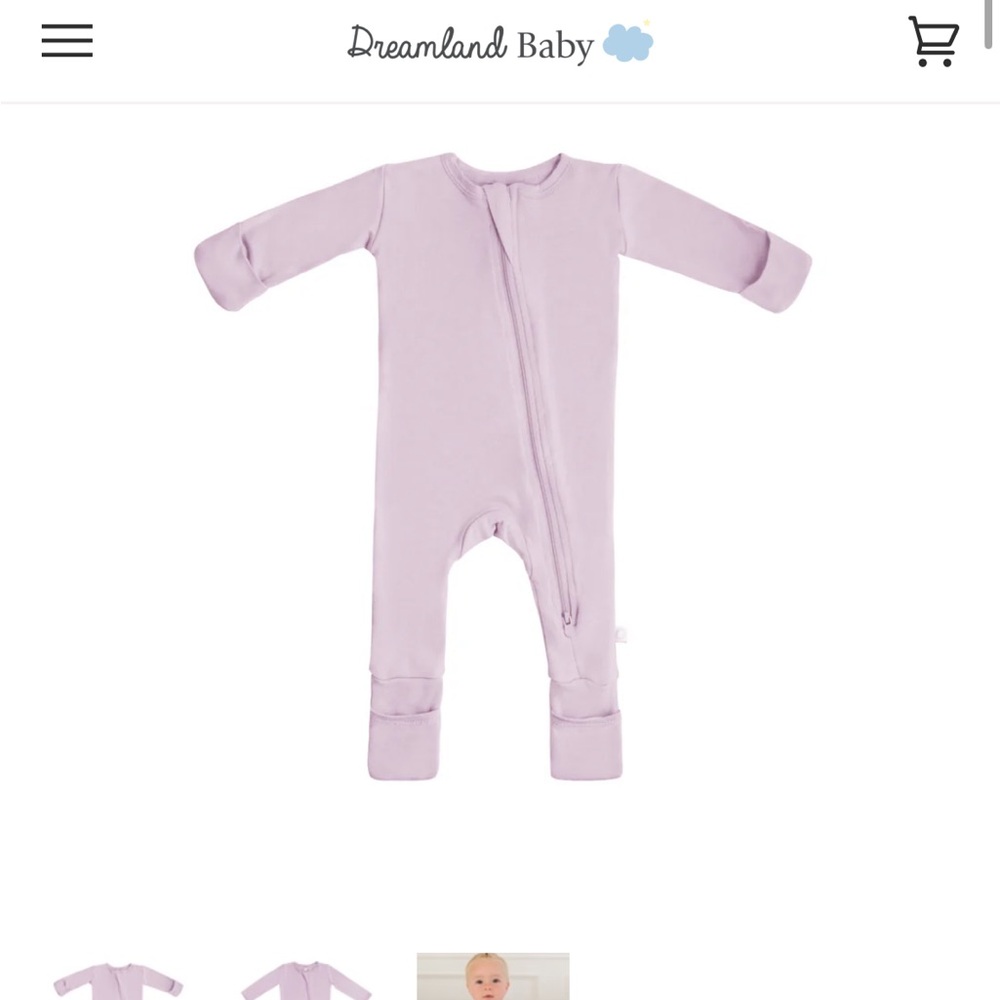 DREAMLAND BABY BAMBOO COTTON Lavender One Piece Pajamas